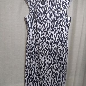 new directions Navy and White Sleeveless Midi Dress
